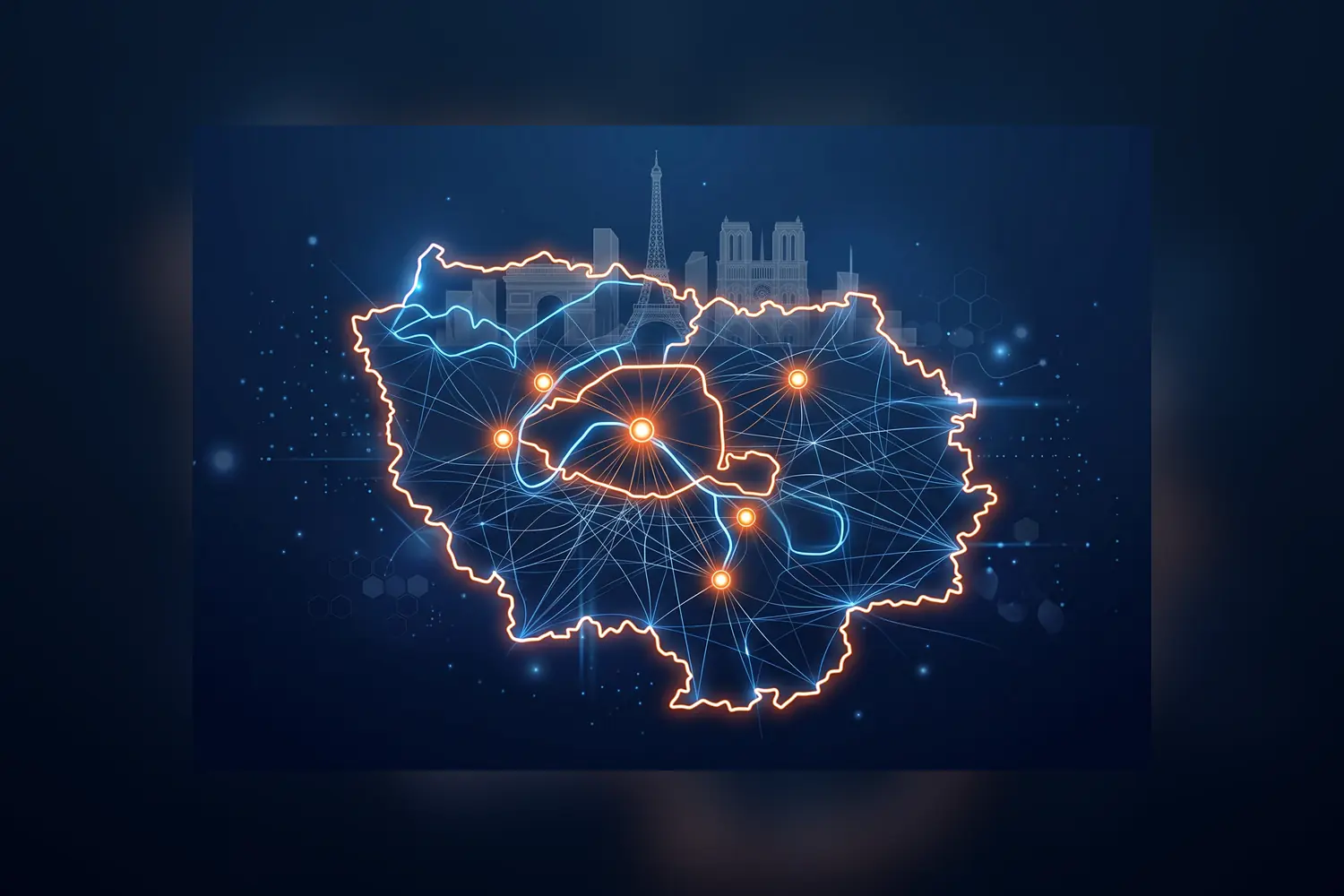 Carte du réseau Cybera Télécom en Île-de-France